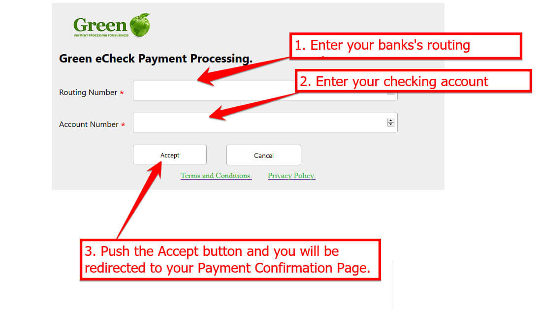 Entering in checking account routing number and account number during the Big Kratom checkout.